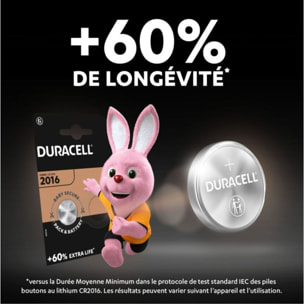 Pile DURACELL DL/CR 2016, pack de 2 unités