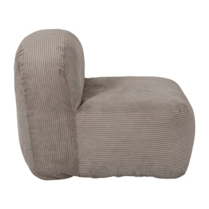 Fauteuil - HOME DECO FACTORY - Scott - Compact - Côtelé - Taupe