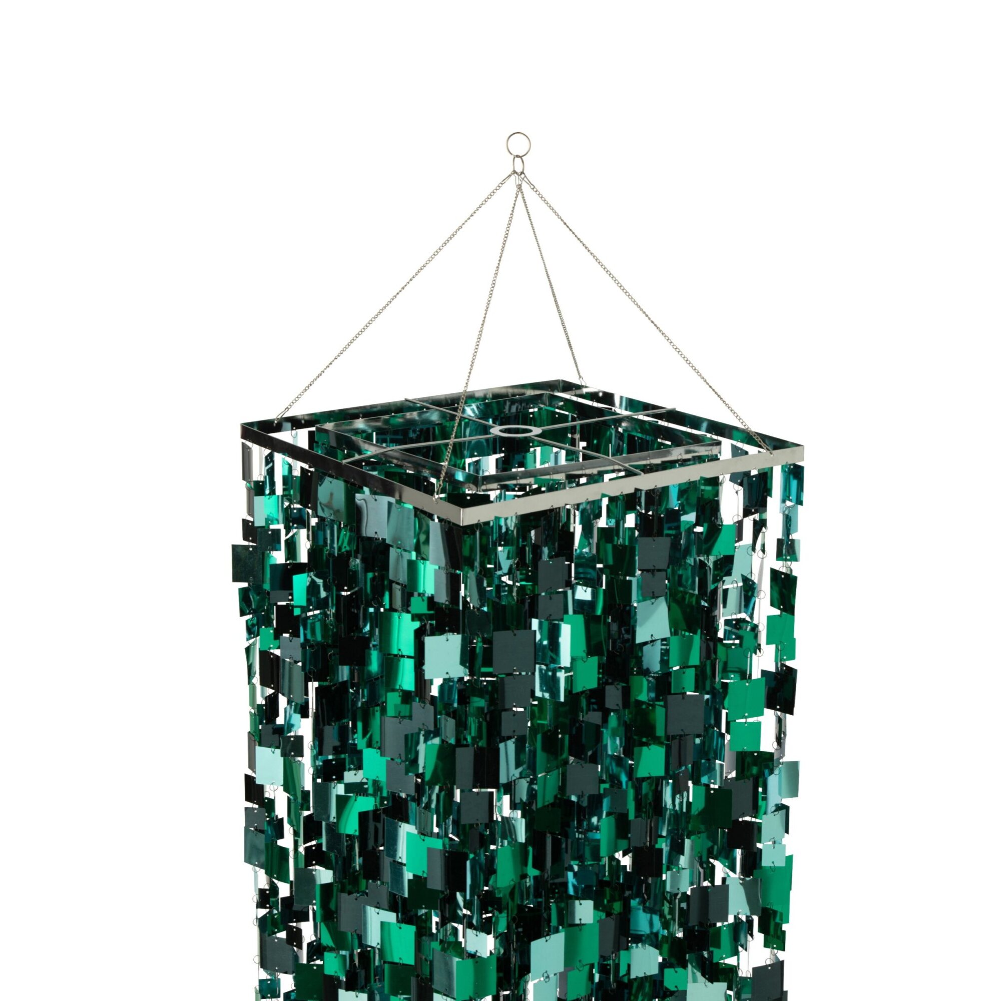 J-Line abat-jour sequin carré - PET - bleu/vert