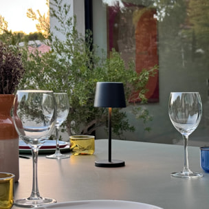 6 Lampes de table MINI KELLY Noir H22cm + base de chargement