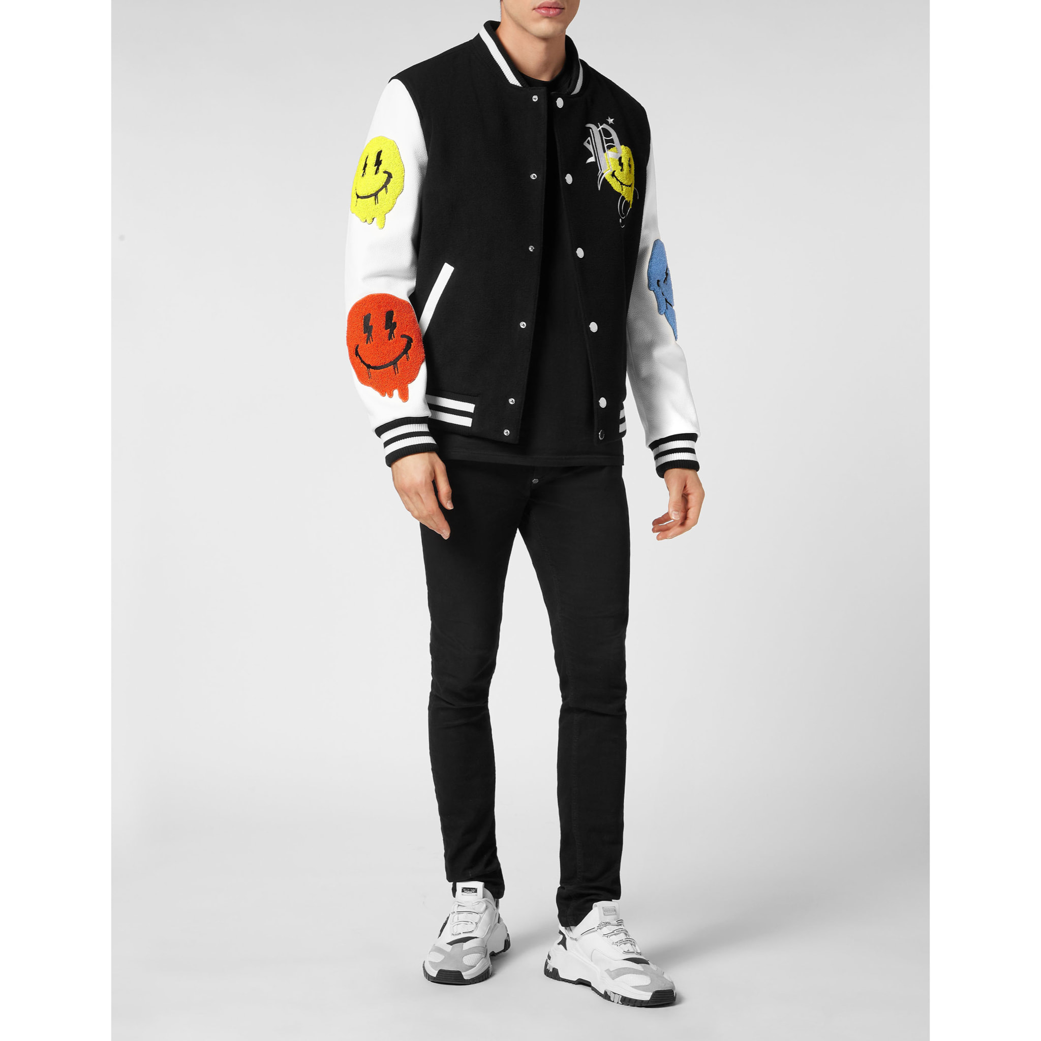 PHILIPP PLEIN Bomber de cuero SMILE