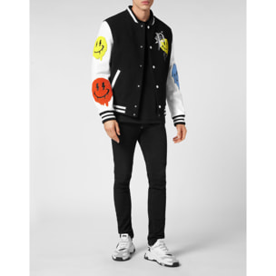 PHILIPP PLEIN Bomber de cuero SMILE