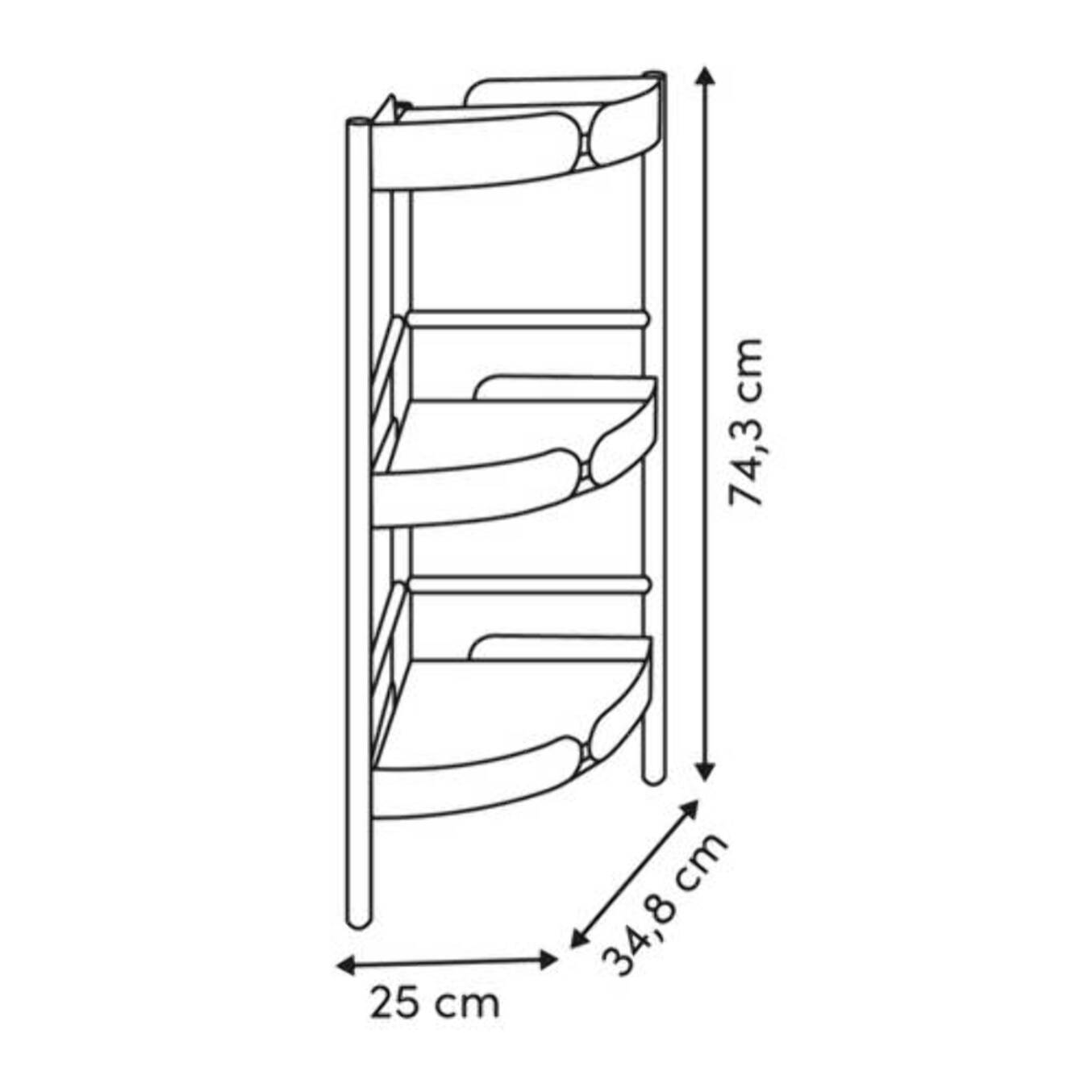 Étagère d'angle de salle de bain Argileo 3 niveaux 25x35cm blanc