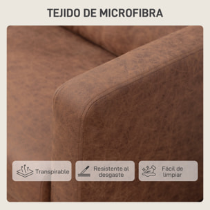 Sofá de 2 Plazas, Tapizado en Microfibra, Sofá Moderno con Patas de Madera, Reposabrazos, para Salón, Dormitorio, Oficina, Sala de Estar, 130x78x85 cm, Marrón