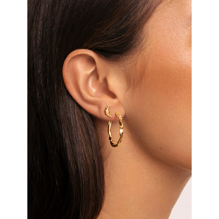 Pendiente Suelto Croissant Baño Oro