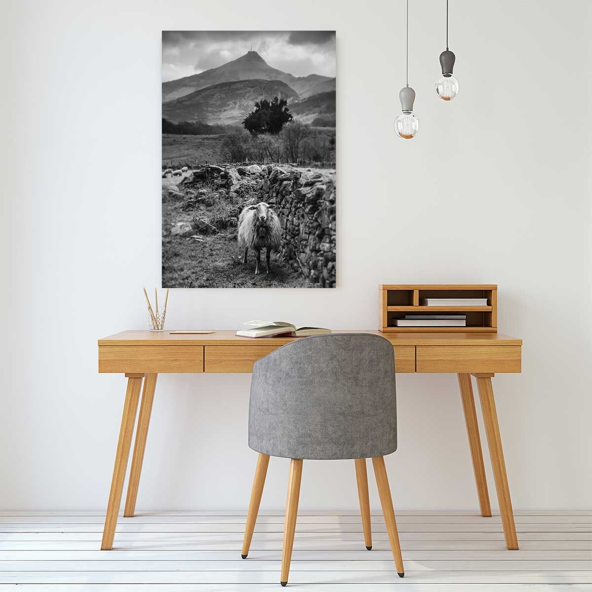 Tableau noir et blanc deco brebis Tableau alu Dibond