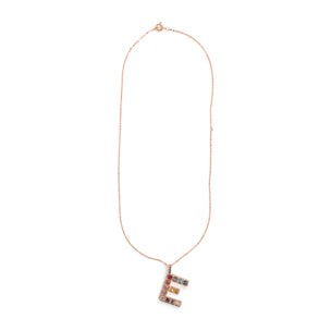 Collar E acabado oro rosa 18k