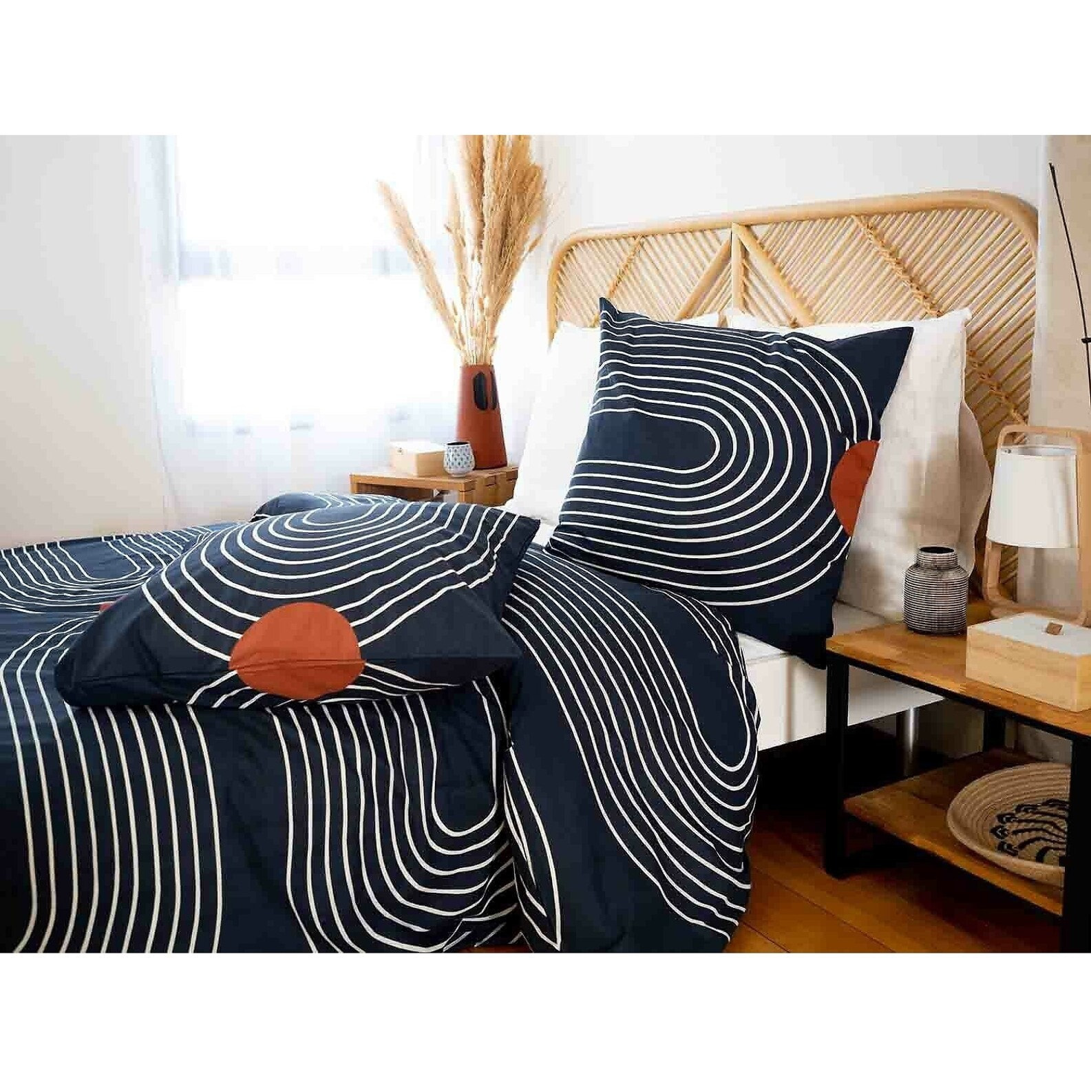 Parure Housse De Couette 3pcs 100% Coton 57 Fils Cuts