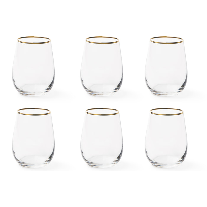 Lot de 6 verres Excelsa Gold, verre, 47 cl, transparent