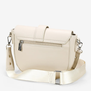Bolso bandolera gris con solapa