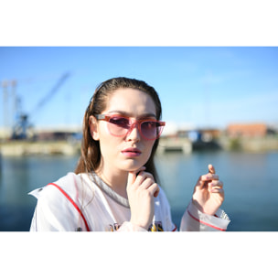Gafas de sol OCEAN FLORENCIA - Trans / Violeta degradada con montura rosa transparente y patillas doradas