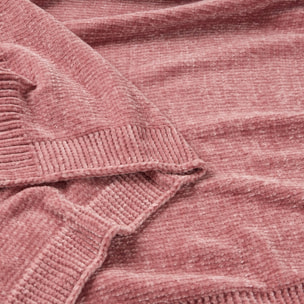 Plaid chenilla Chenu color rosa Poliéster