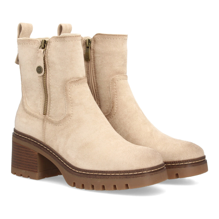 Botines cómodos para mujer con tacón y cremallera