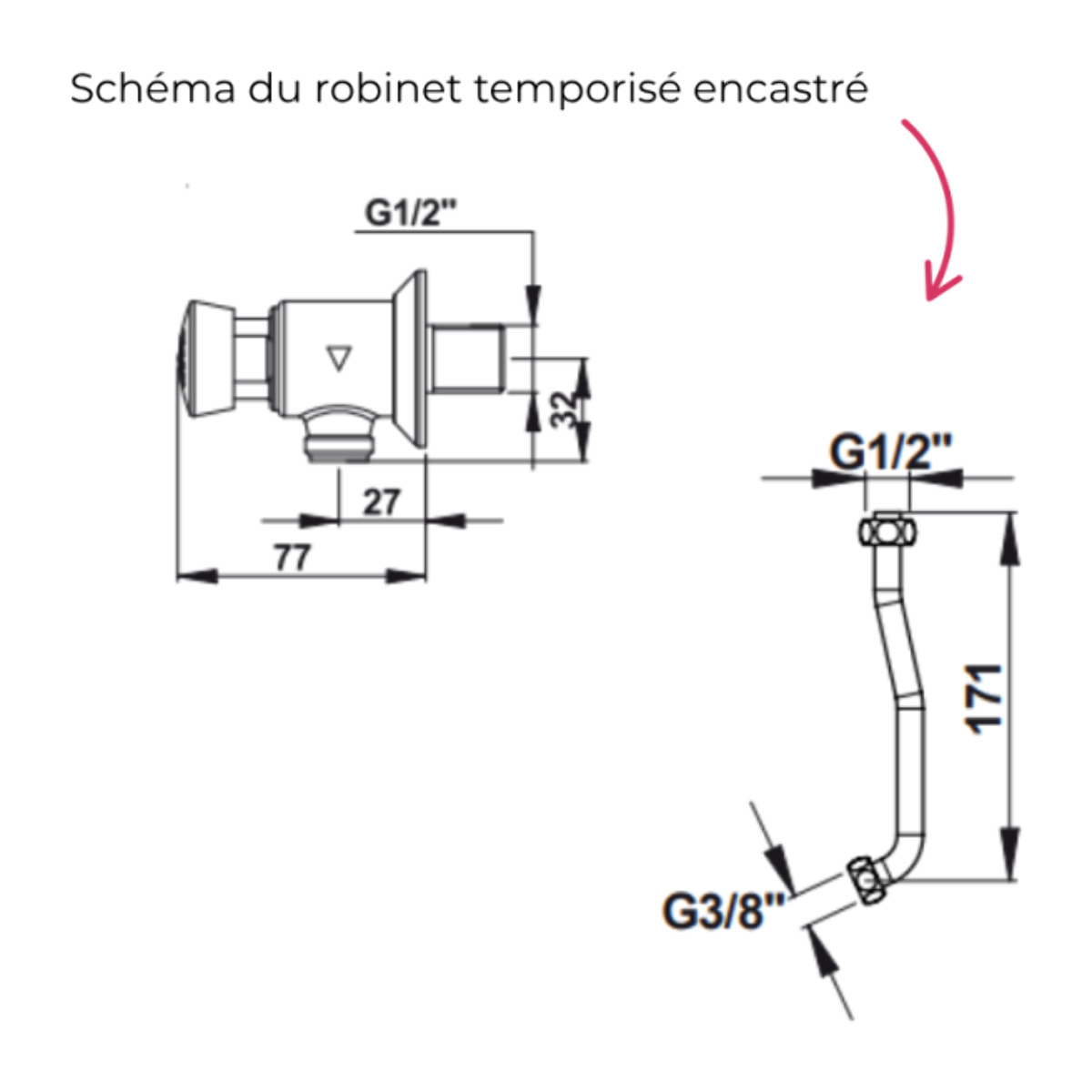 Pack urinoir Coquille + robinet temporisé encastré