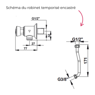 Pack urinoir Coquille + robinet temporisé encastré