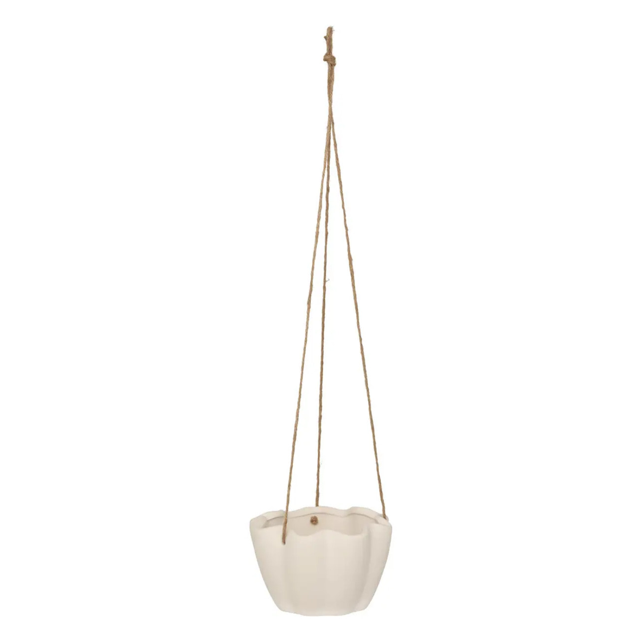 Cache-pot suspendu "Wild" céramique blanc D17xH10,5cm