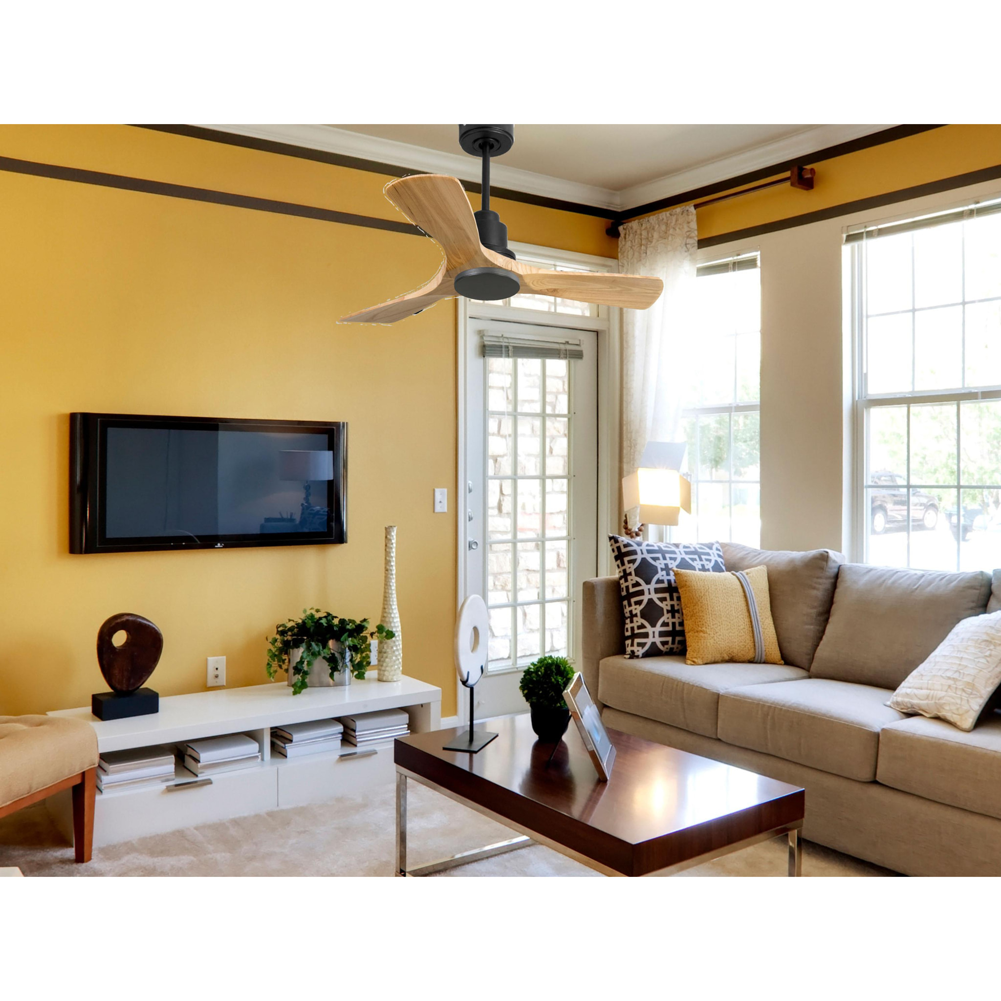 Ventilador de techo Reversible Termostato Wifi Motor DC Techos Inclinados Mando a Distancia Hypersilence Memoria RarotongaD106C0467218 PURLINE