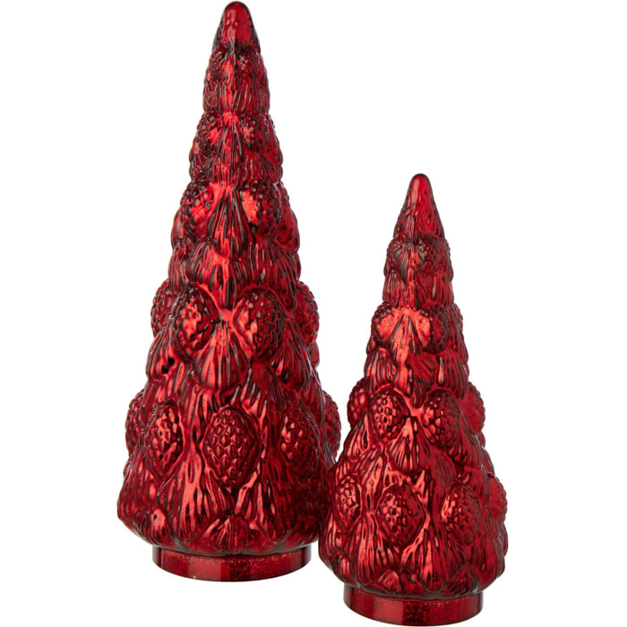 J-Line Arbre Verre Rouge Noël