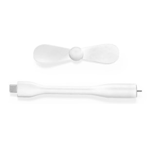 Ventilatore flessibile compatibile con USB-C, con collo orientabile per dirigere il flusso d'aria. Compatto, leggero e senza necessità di batterie, ideale per smartphone, laptop e batterie esterne.