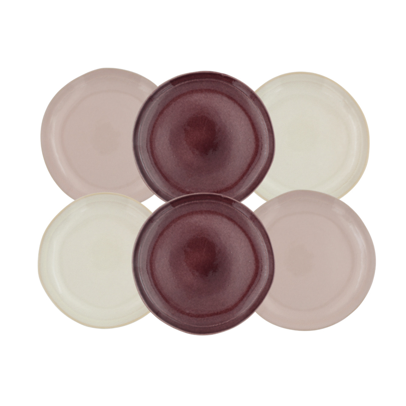 Lot de 6 grandes assiettes, TERRA