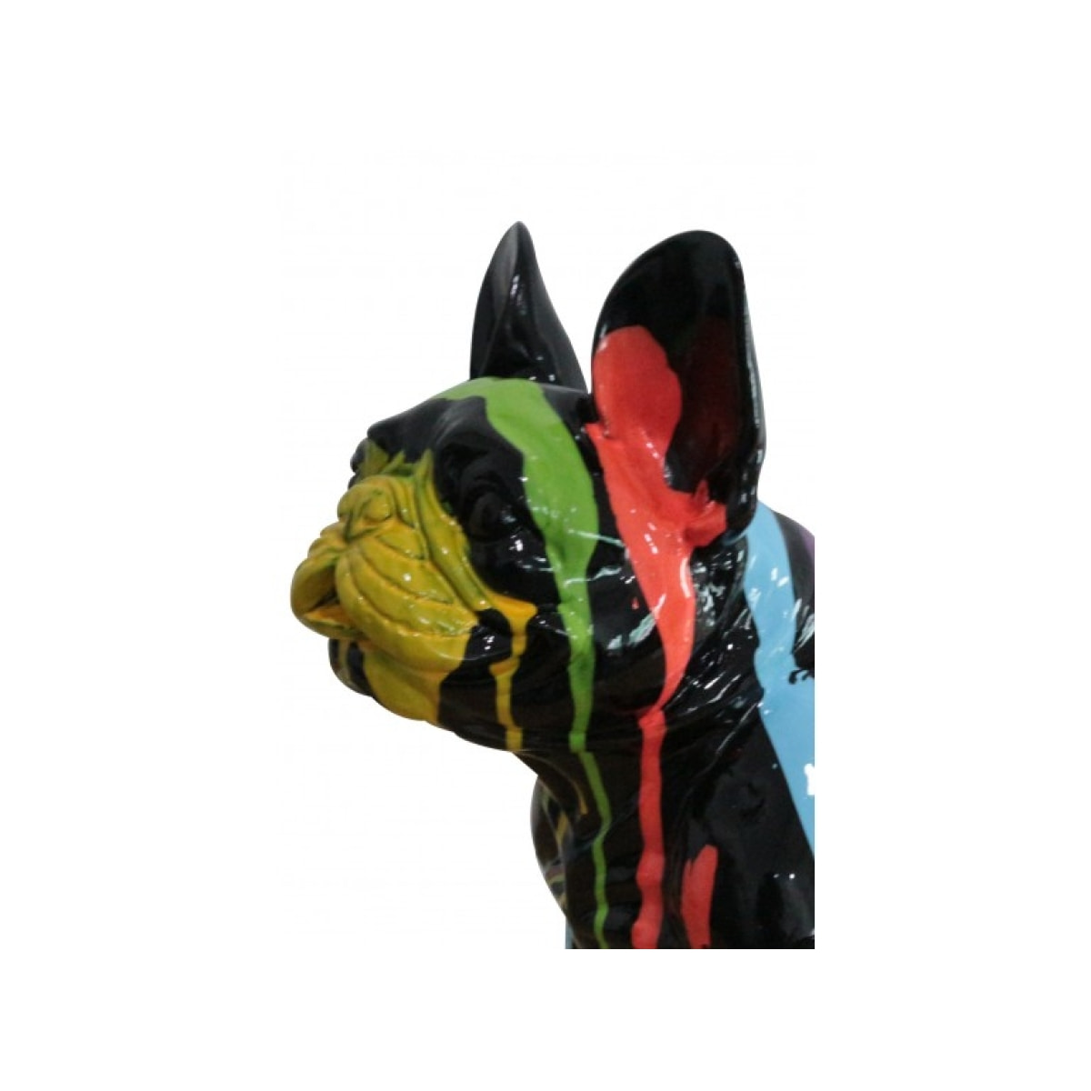 Statuette chien multicolore en résine H41cm- MUFFIN