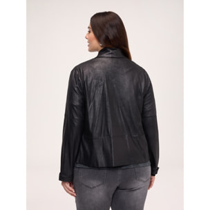 Fiorella Rubino - Giacca soft touch con collo a scialle - Nero