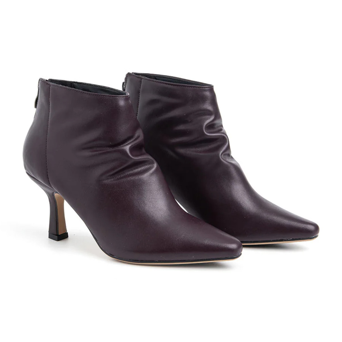 Tronchetto goffrato tacco 8 - BORDEAUX