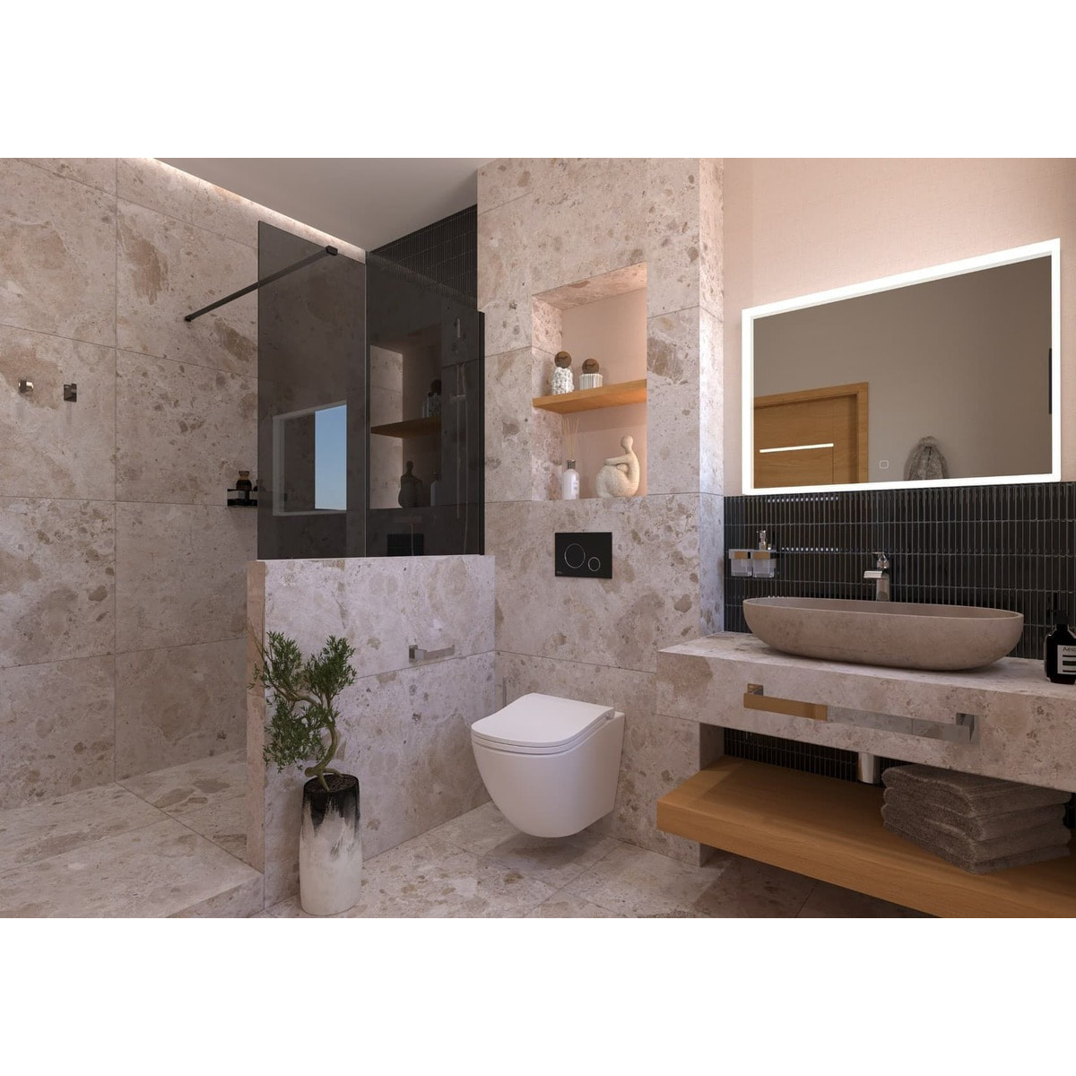 Infinitio mitigeur de lavabo haut sans vidage, chrome (SATBSINF285)