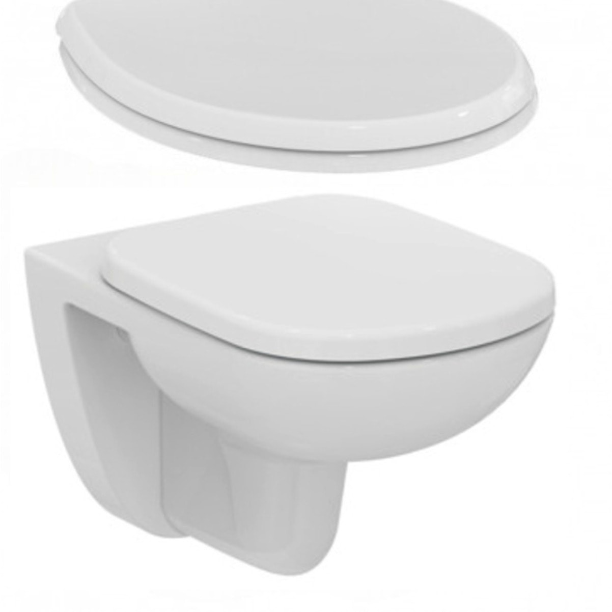 Pack WC bati support Geberit DuofixBasic + WC suspenduPorcher sans bride + plaque  DELTA50 chrome mat (PorcherGeb2)