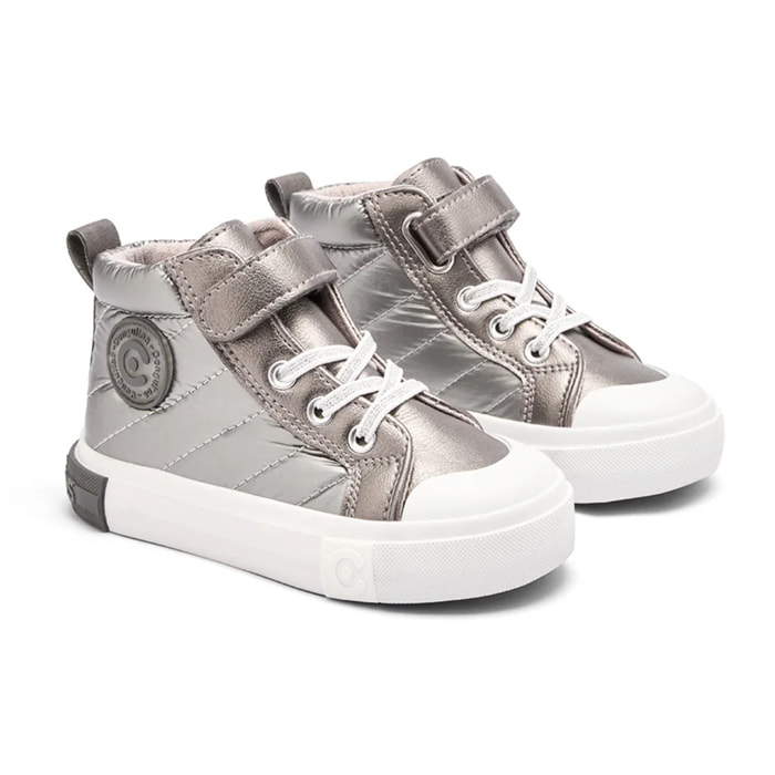 Sneakers alte da bambina con cinturino a strappo e cerniera interna