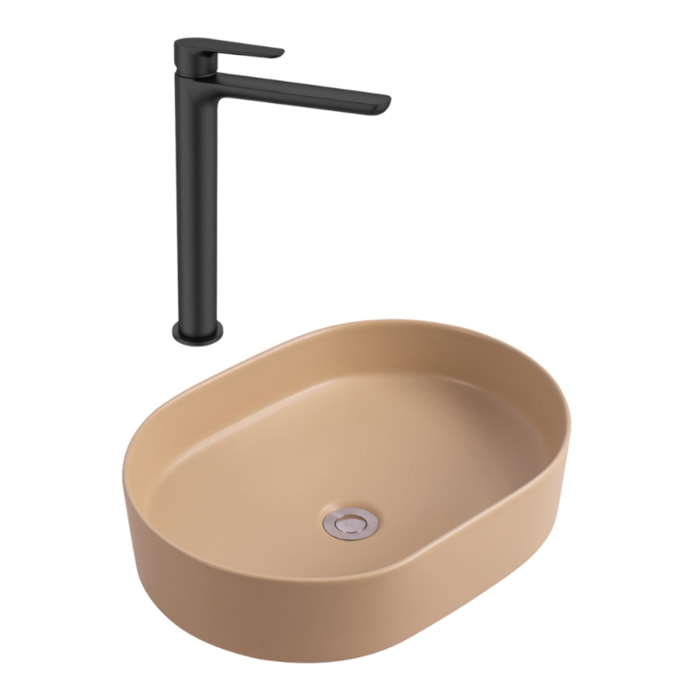 PixL 50x36,5x12 cm vasque à poser + Swiss Aqua Technologies Mood mitigeur lavabo XL + Ceramia PixL bonde (CEPX50MOMSAT285C)