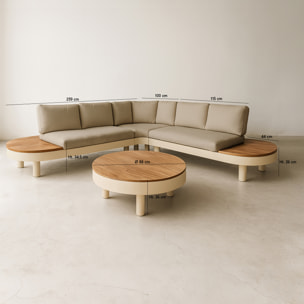 Salon de jardin en aluminium sable 7 places PANAMA