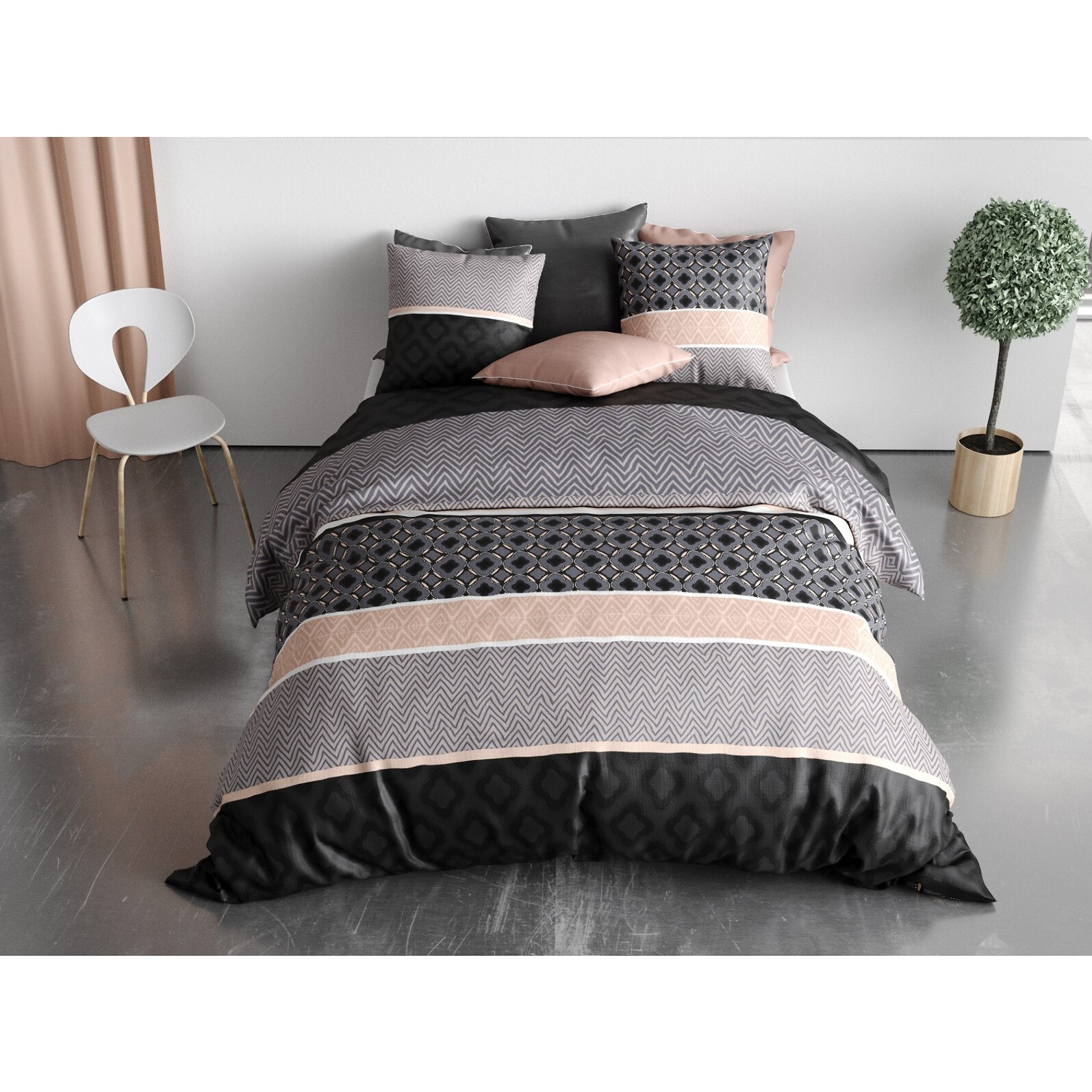 Parure Housse De Couette 3pcs 100% Coton 57 Fils Kea