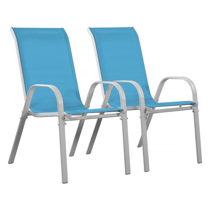 Fauteuil jardin Textilène "Cordoba" - Phoenix - Bleu - Lot de 2