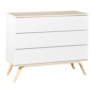 Commode 3 tiroirs en bois blanc