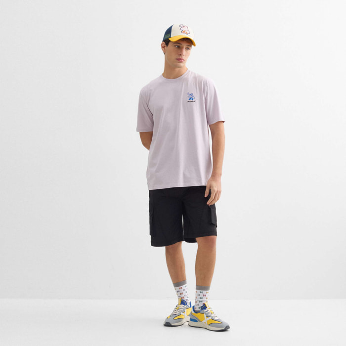 Camiseta oversize MUNICH streetwear de algodón orgánico lila