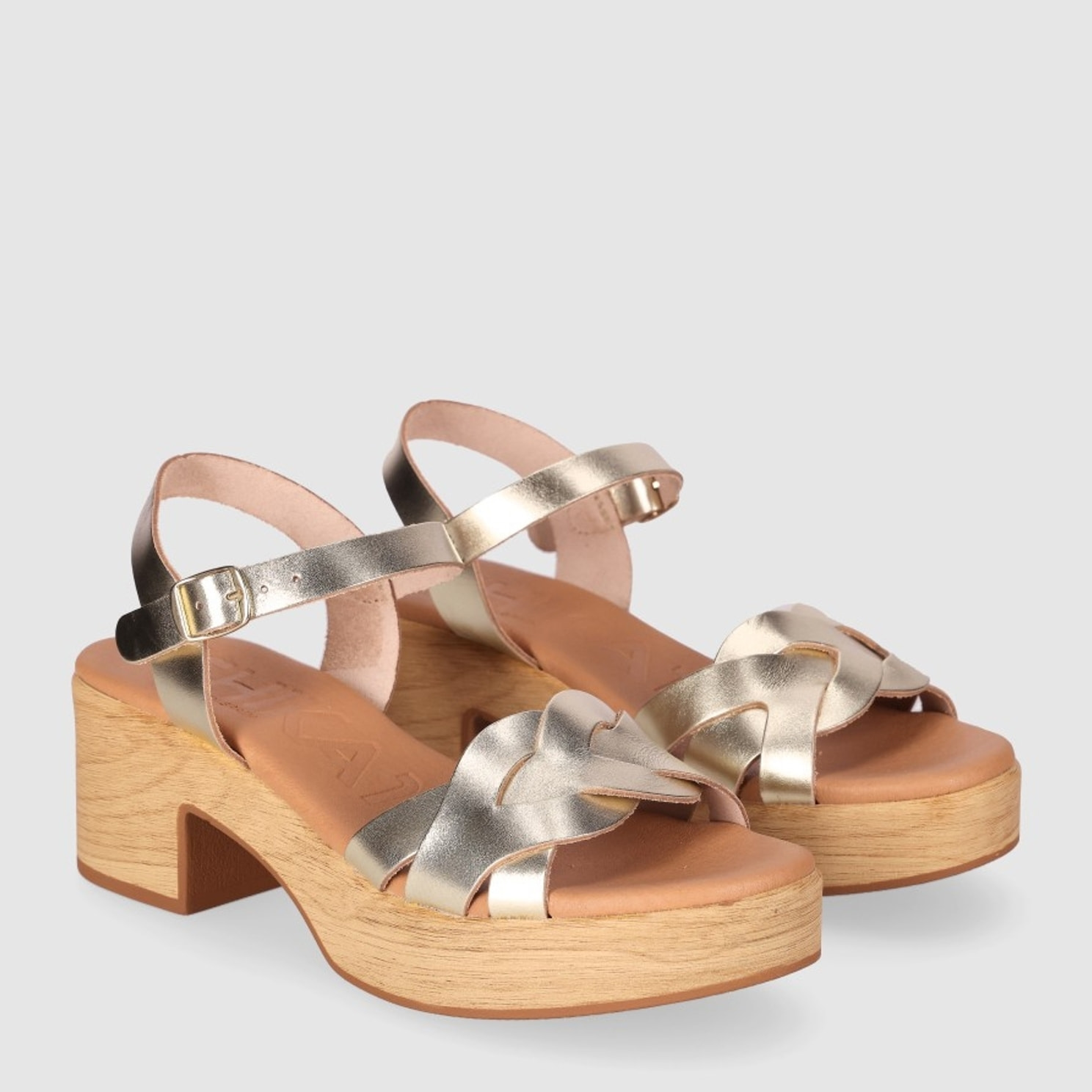 Sandalias de Piel - Oro - Tacón: 6 cm