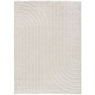 BLANCHE Alfombra  geometrica con relieve en blanco, varias medidas disponibles.