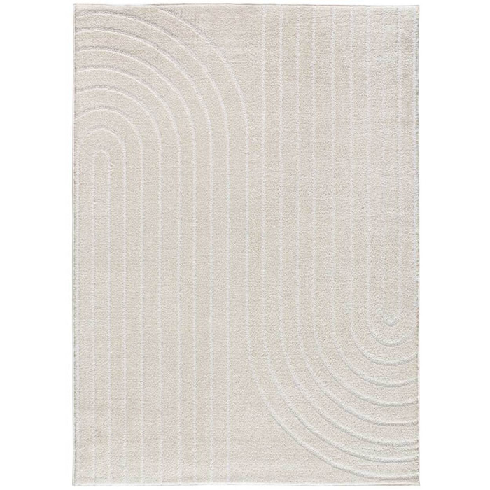 BLANCHE Alfombra  geometrica con relieve en blanco, varias medidas disponibles.