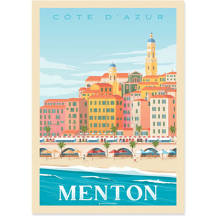 Affiche - Menton - Olahoop Travel Posters