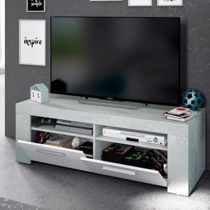 Mueble TV Ambit Blanco Artik (Blanco Mate) - Gris Cemento