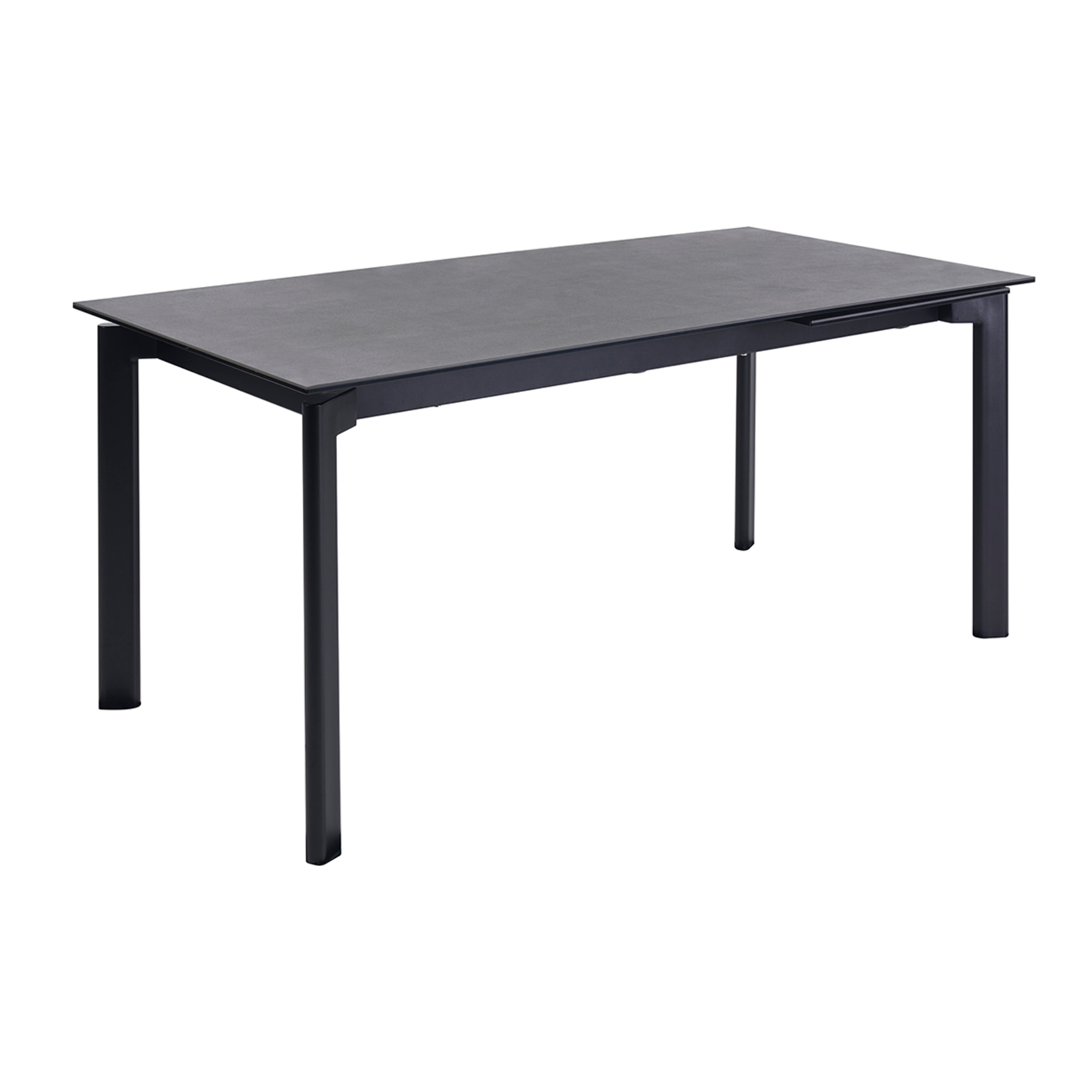 Table à manger extensible en céramique noire et métal L180-240 cm CARA