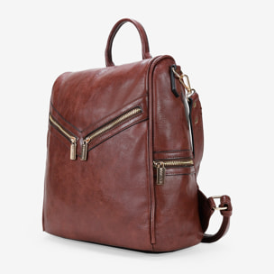 Mochila de vestir marrón antirrobo