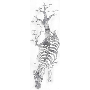 Quadro dipinto a mano Serengeti zebra e albero 50x150 acrilico su tela