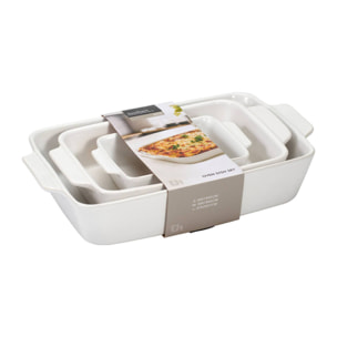 Well home plato de horno de gres en juego de 3 piezas y diferentes tamaños, 36x22,5x8cm