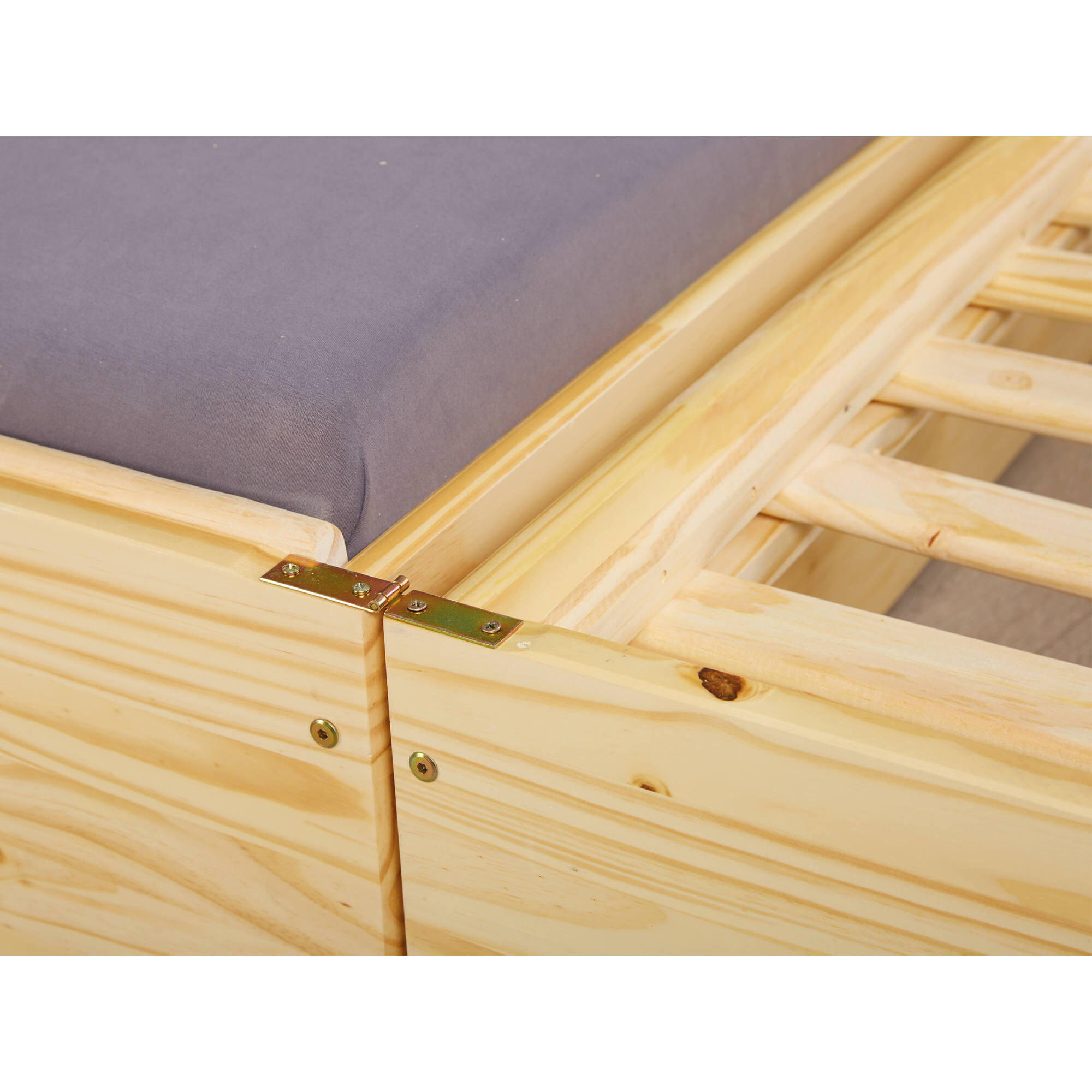 Letto singolo trasformabile in tre letti, in pino naturale, cm 90x200