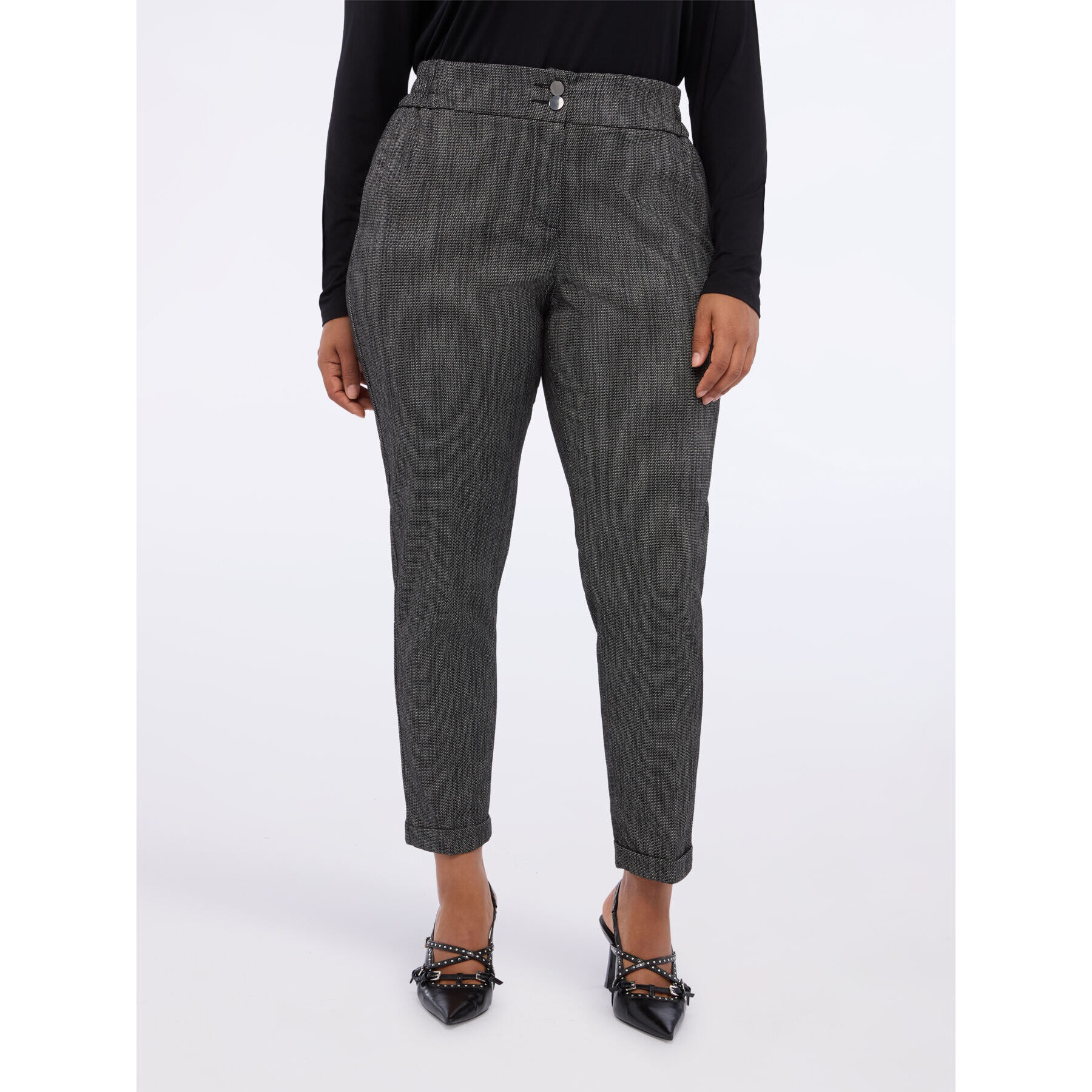 Fiorella Rubino - Pantaloni Carrot in Punto Milano - Grigio