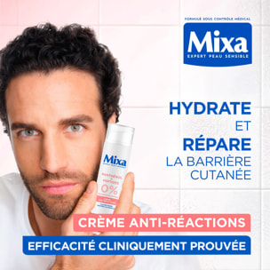 Mixa crème hydratante et réparatrice anti-reactions formulée à partir de Panthénol et Peptides pour hydrater et réparer la barri