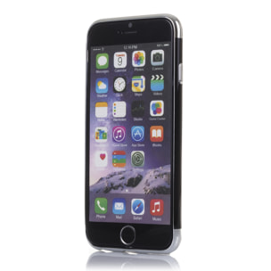 CUSCINETTO NERO LUCIDO CON BORDI METALLIZZATI PER IPHONE 66S PLUS