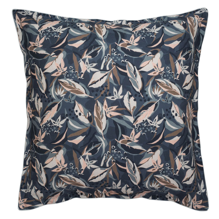 Taie d'oreiller imprimé en percale de coton, EUPHORIA, Bleu